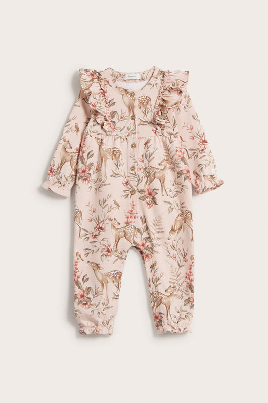 Baby pink floral coverall