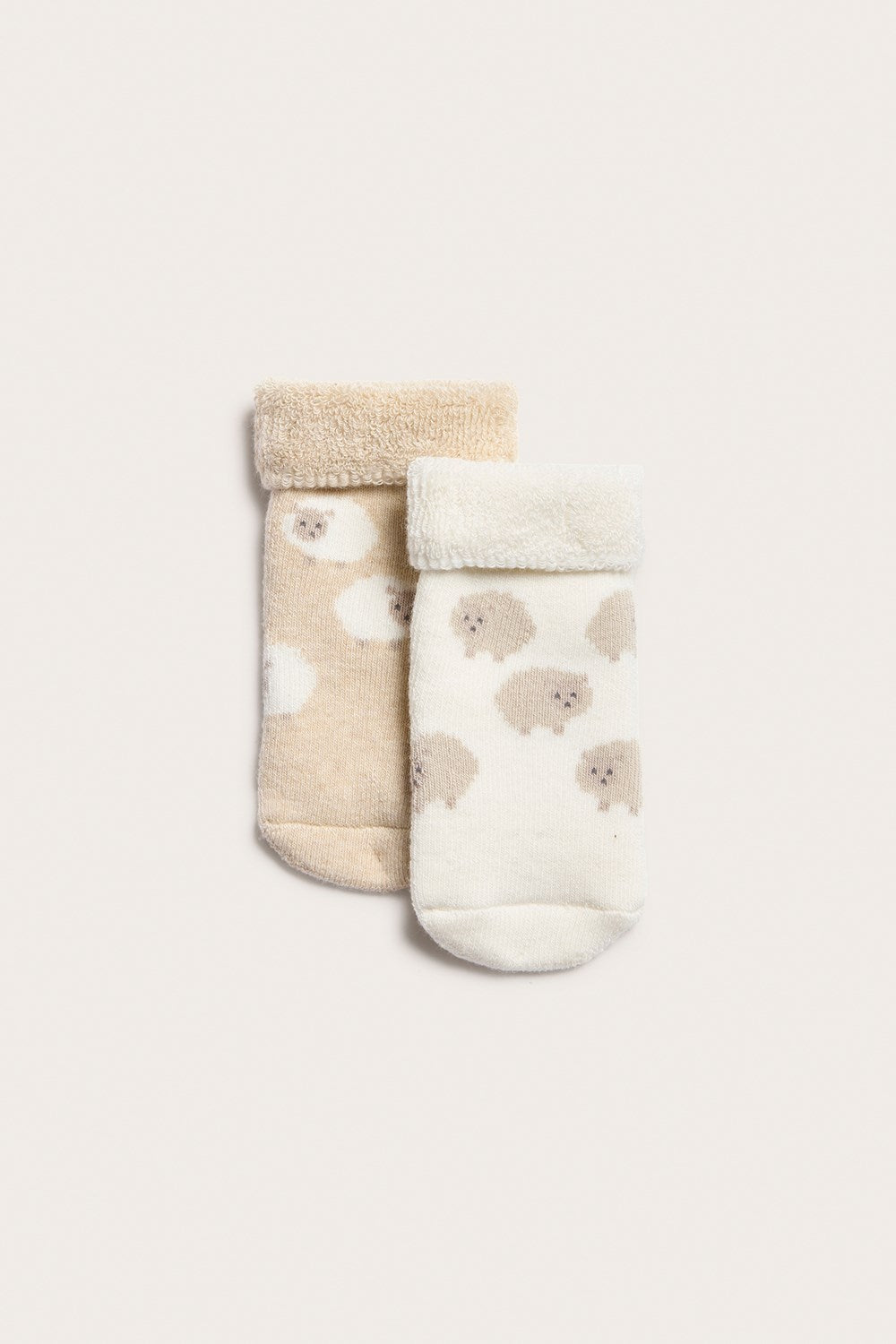 Baby terry lamb patterned socks 2pk