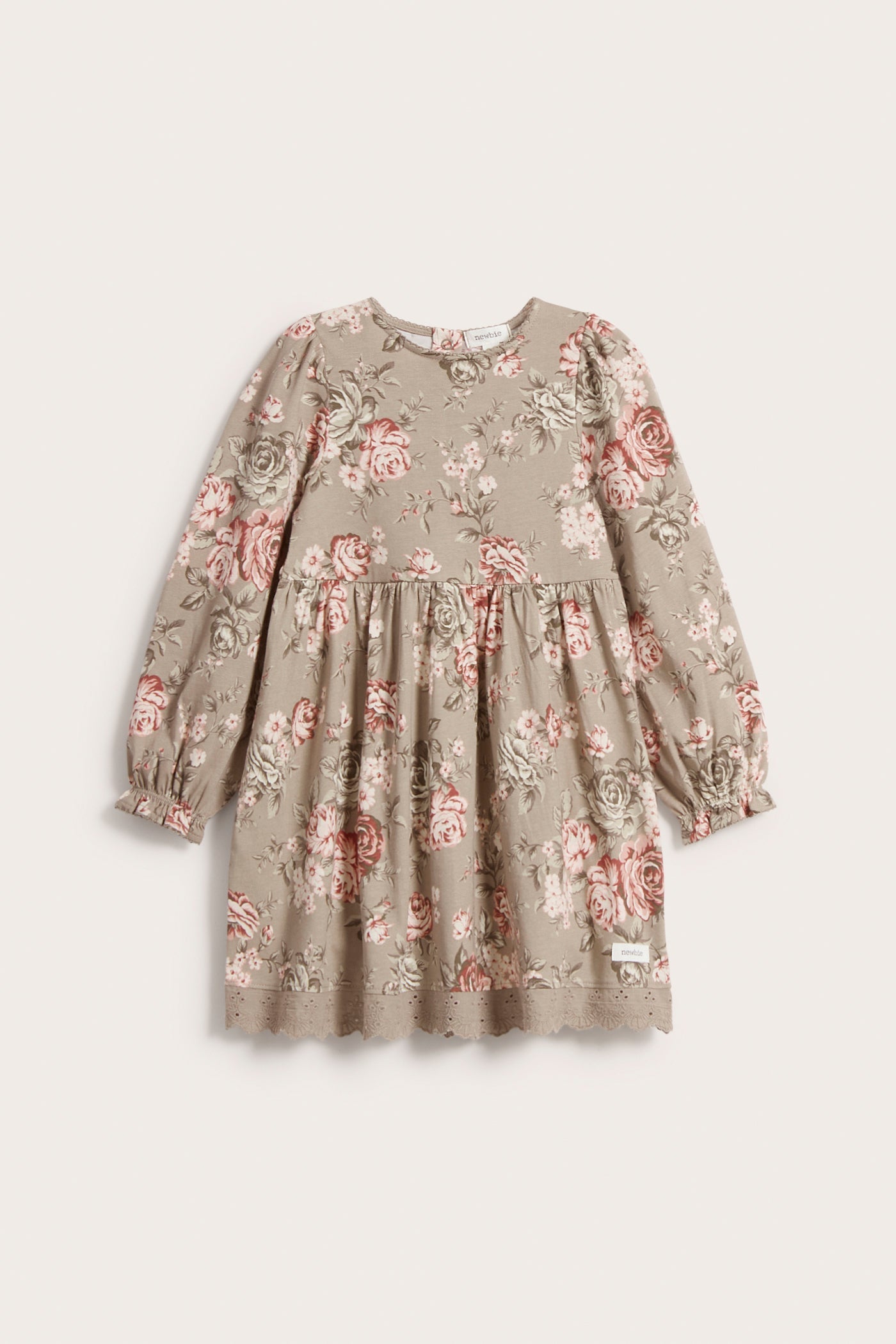 Kids brown floral jersey dress