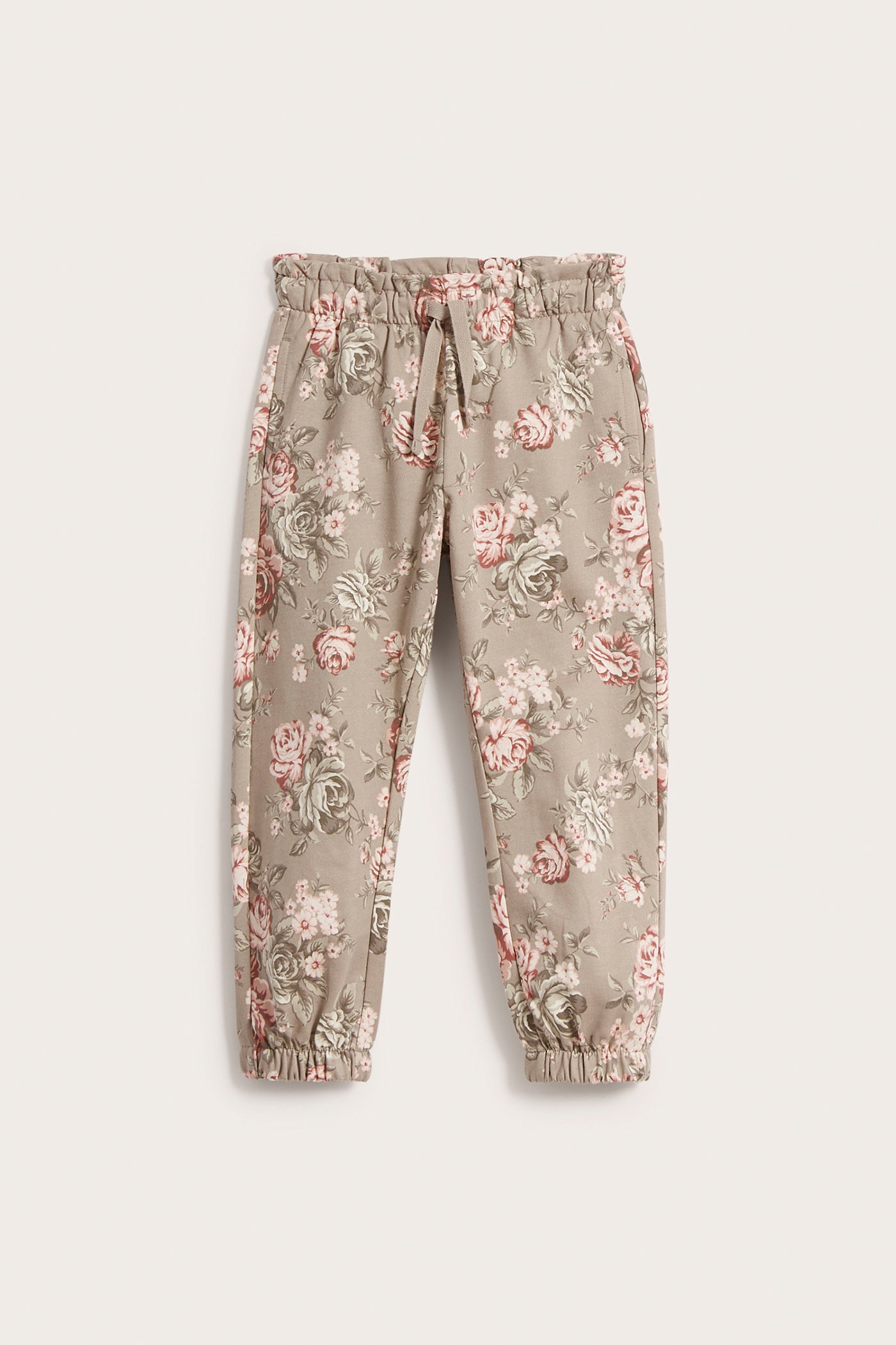 Kids brown floral fleece joggers