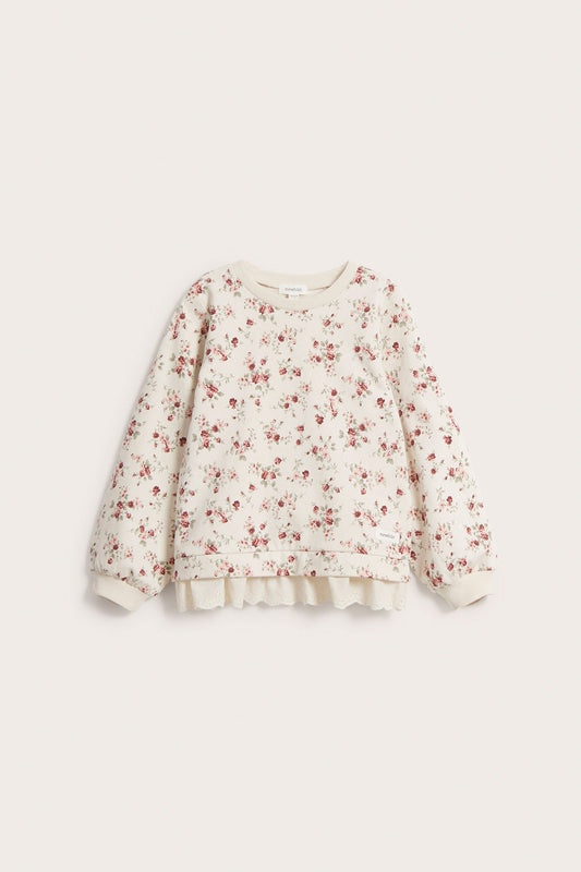 Kids beige floral sweatshirt