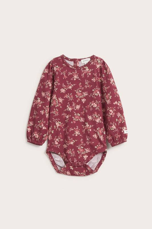 Baby red floral bodysuit