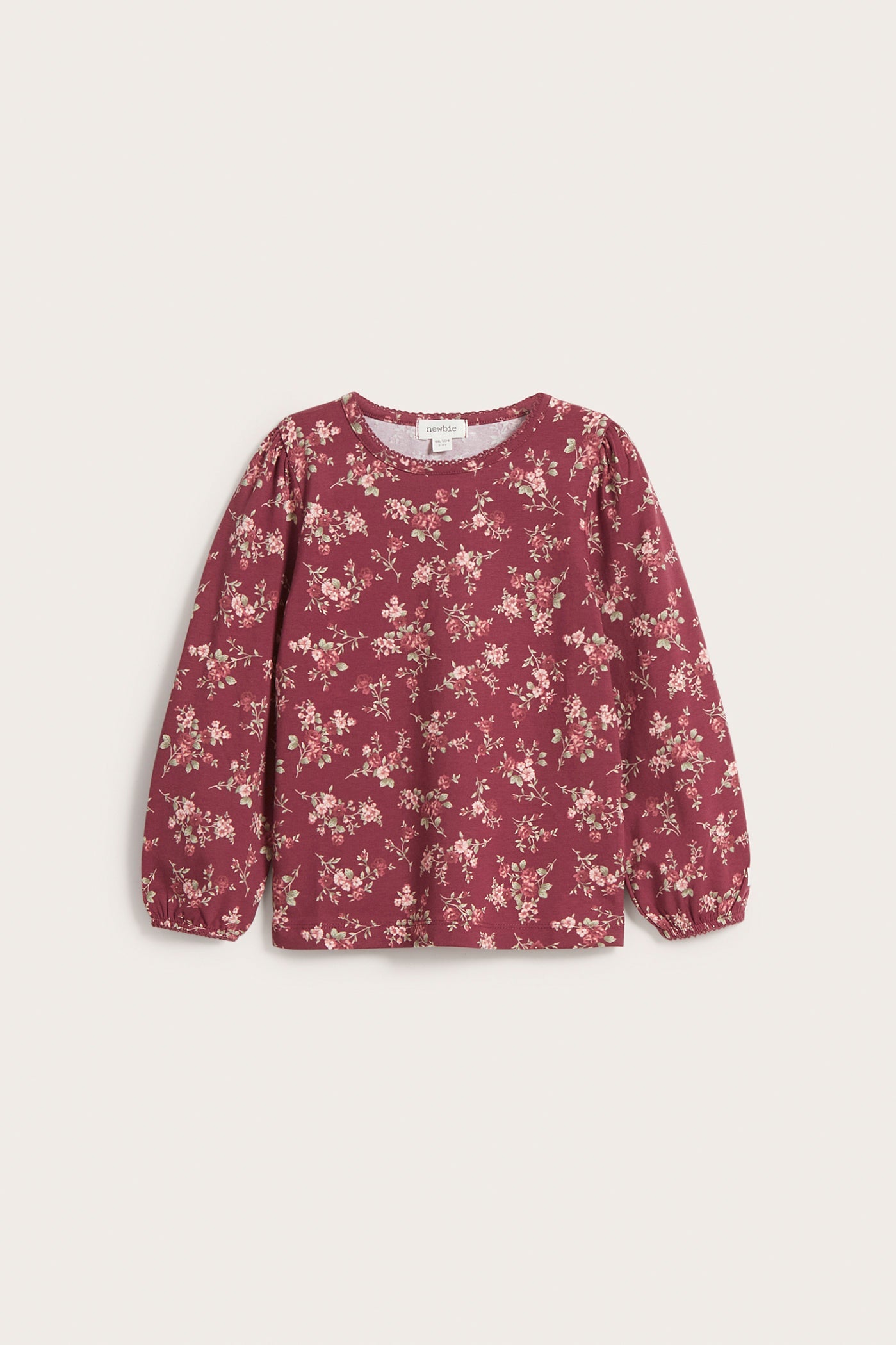 Kids red floral jersey top