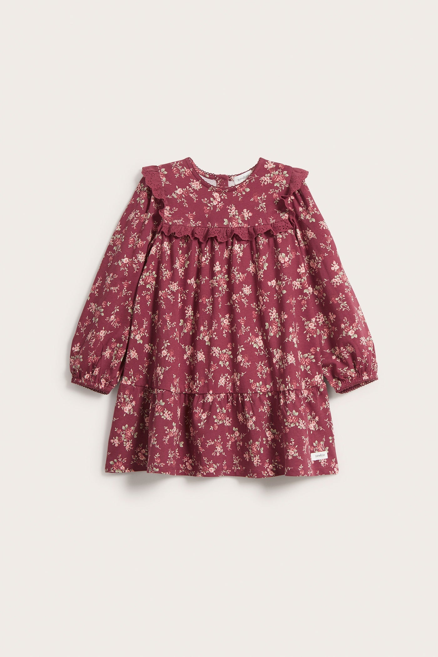 Kids red floral jersey dress