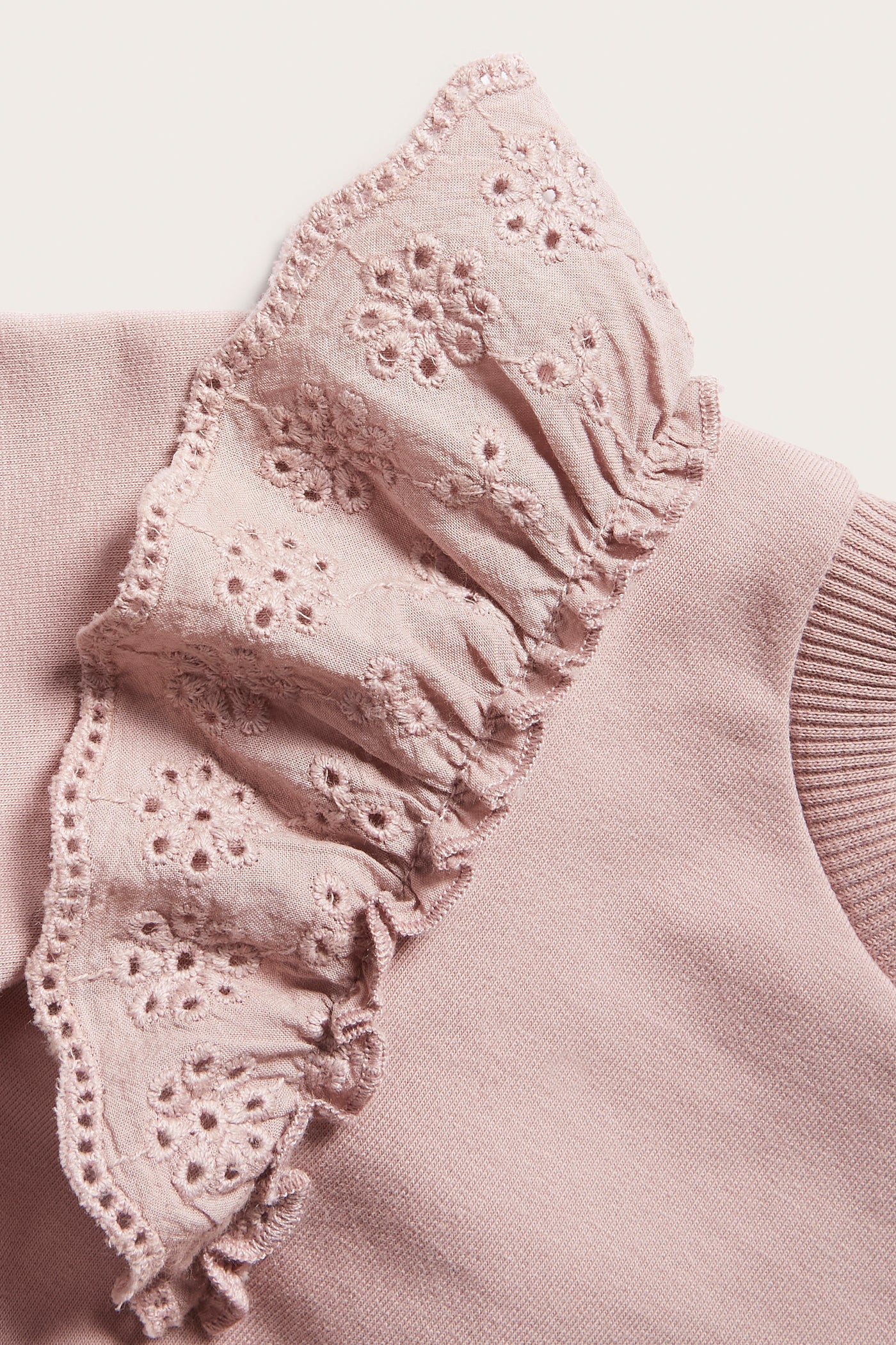 Baby pink broderie anglais sweatshirt