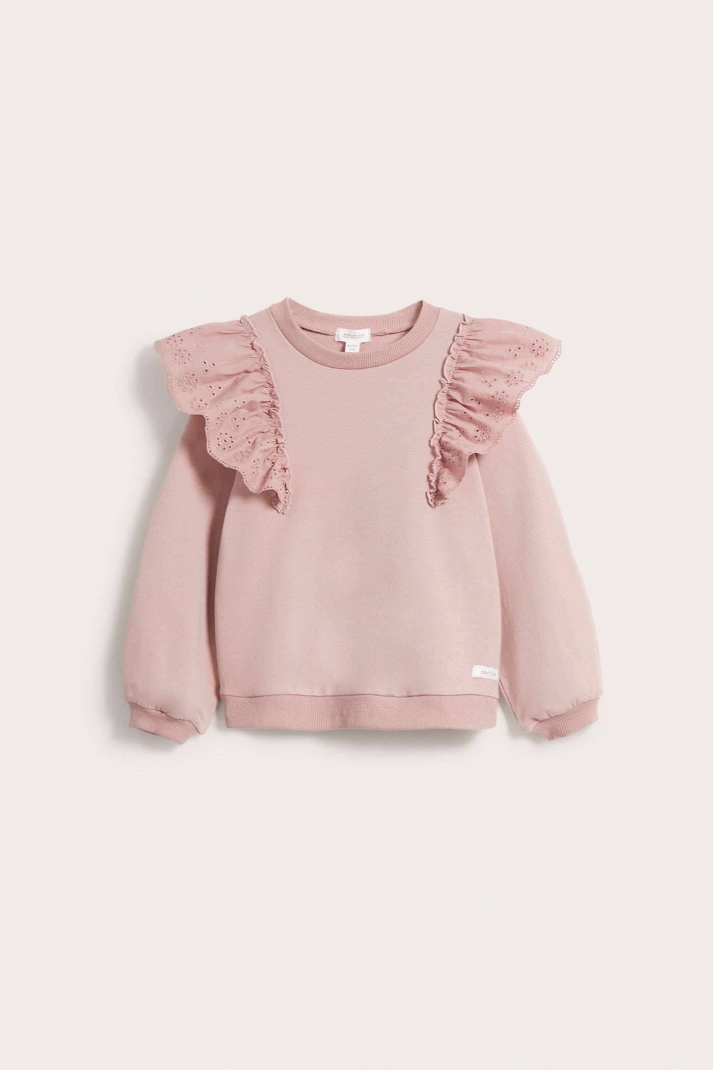 Kids pink broderie anglais sweatshirt