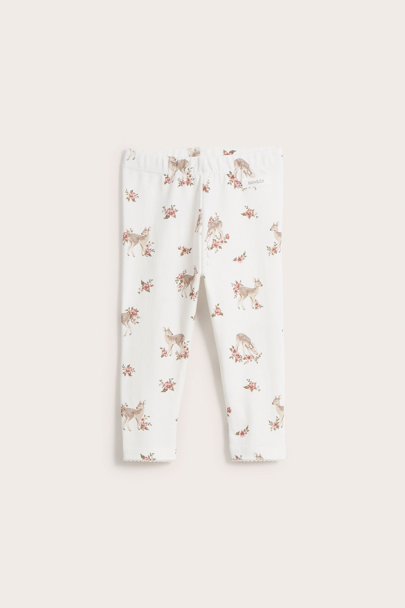 Baby white floral & animal patterned leggings