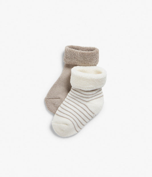 Baby beige/white socks 2pk