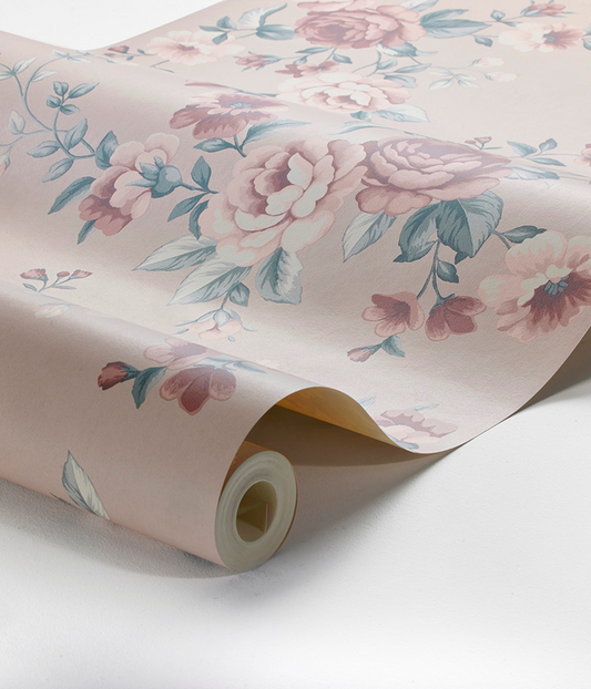 Nomi pink floral wallpaper