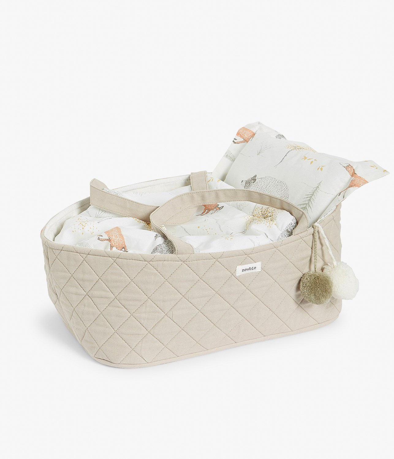 Beige basket for toys