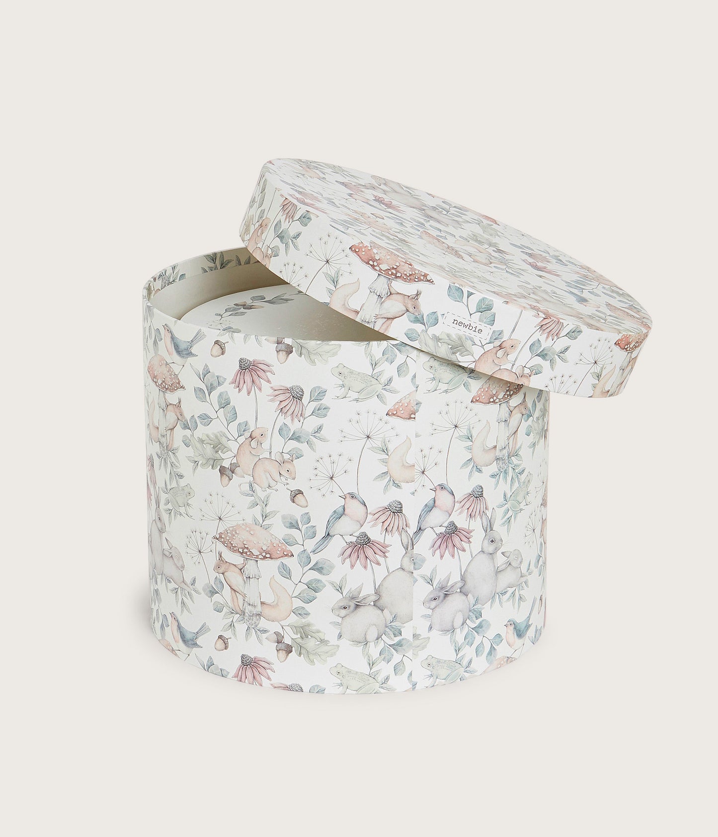 Beige forest print round boxes (3-pack)