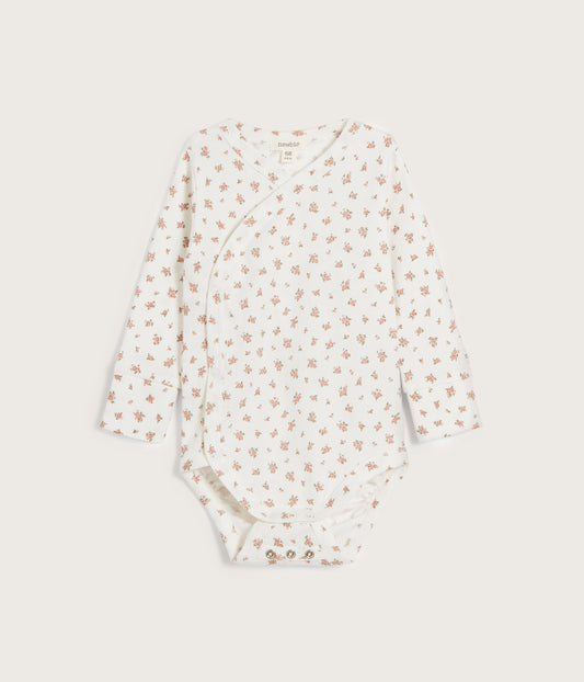 Baby white floral extender bodysuit