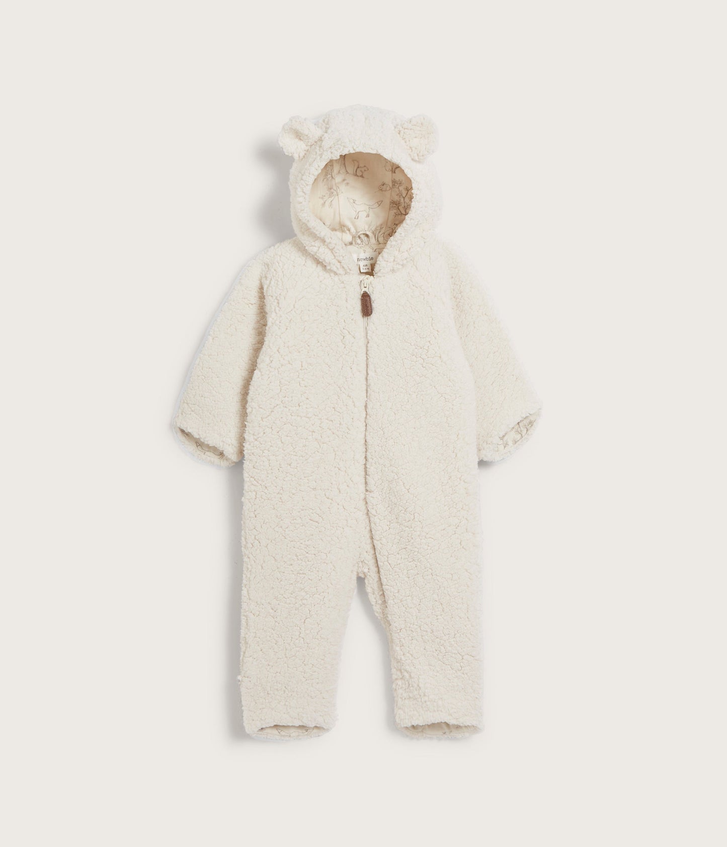 Baby white teddy coverall