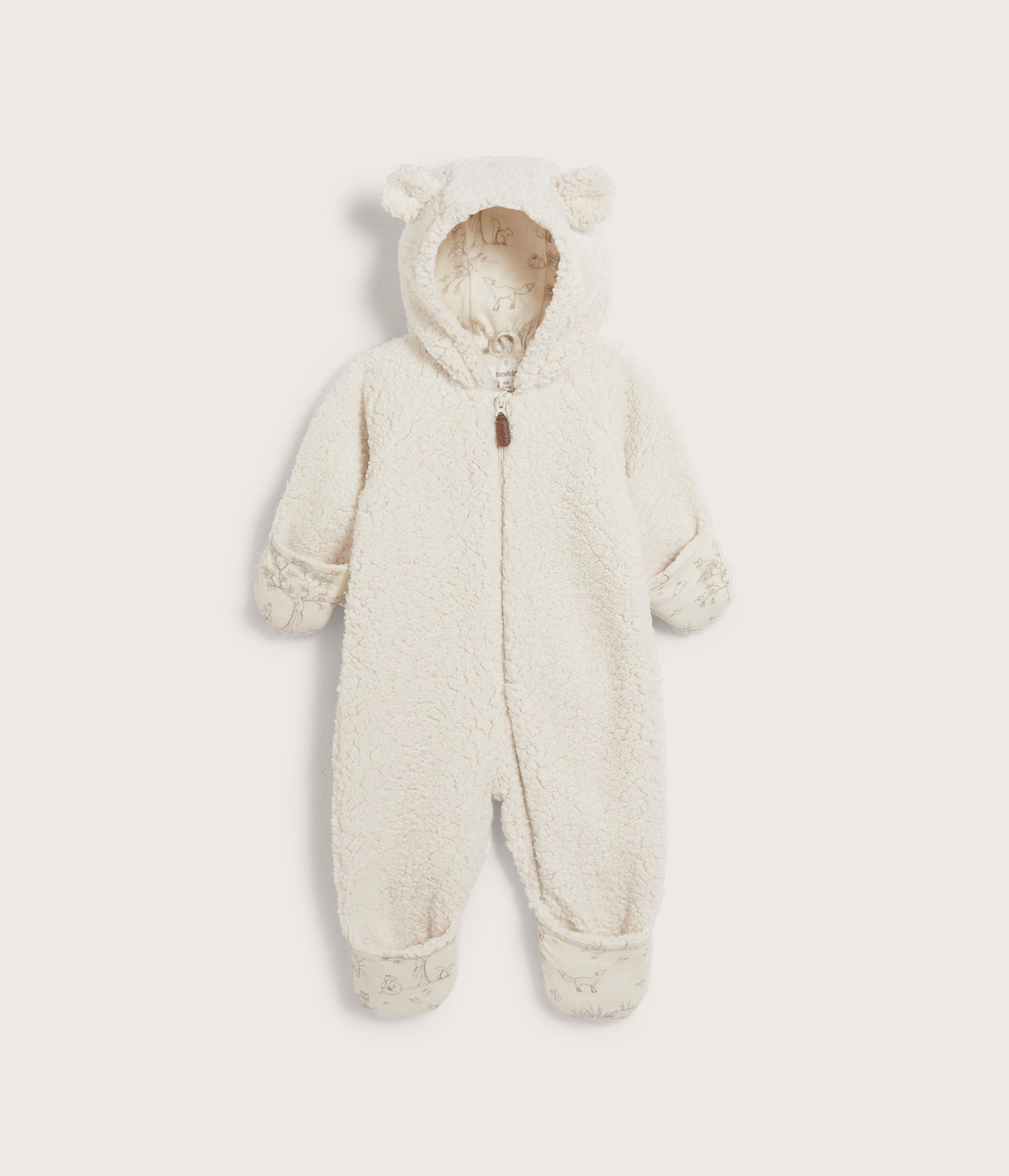 Baby white teddy coverall