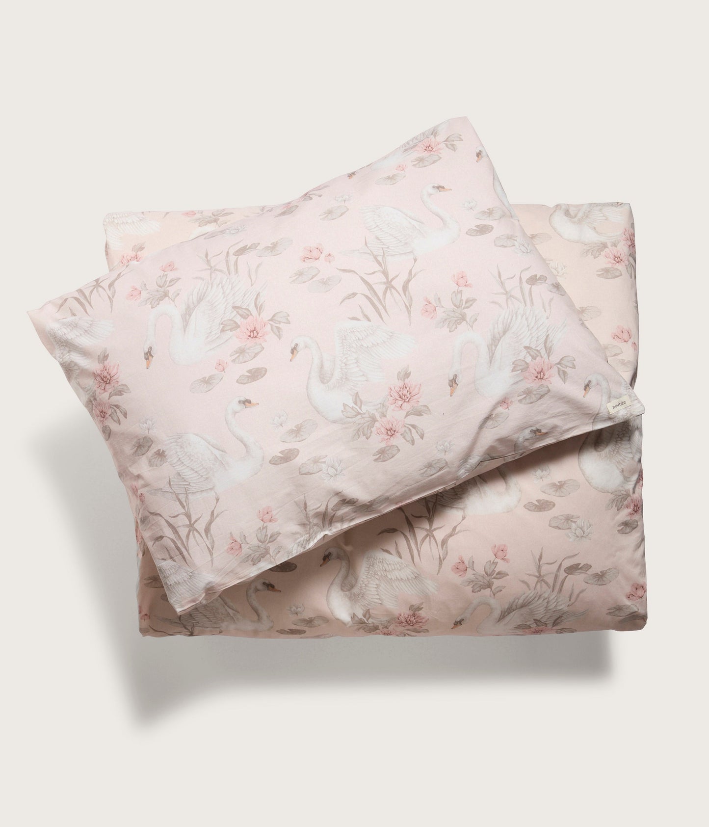 Kids pink swan lake combed cotton bedding 150x200