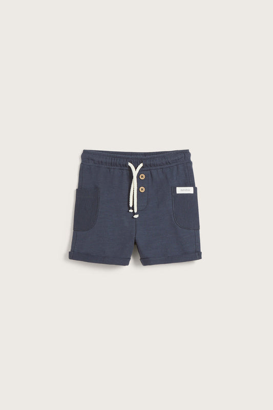 Baby navy slub jersey shorts