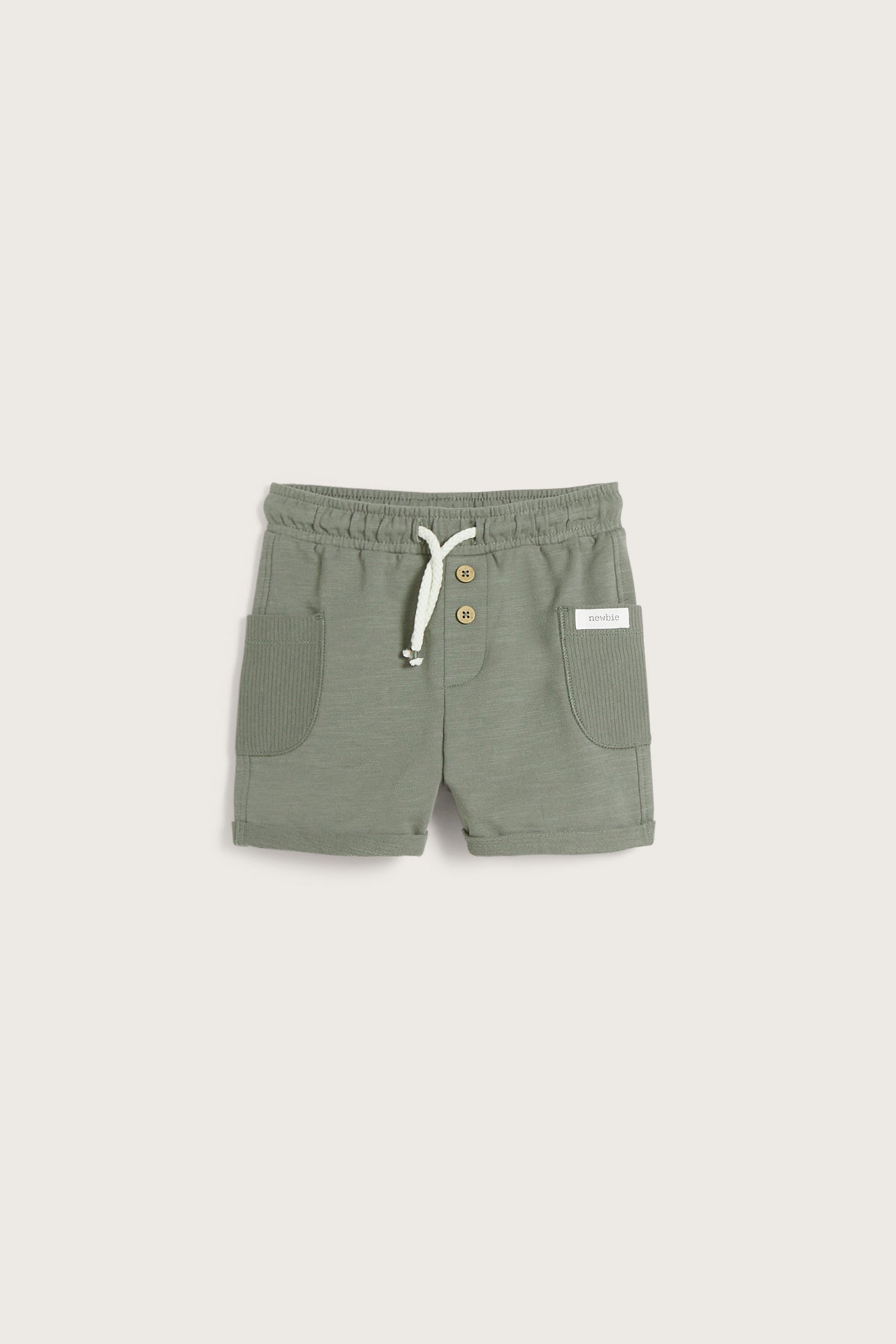 Baby green slub jersey shorts