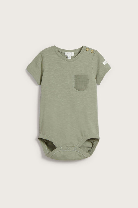 Baby green slub jersey bodysuit