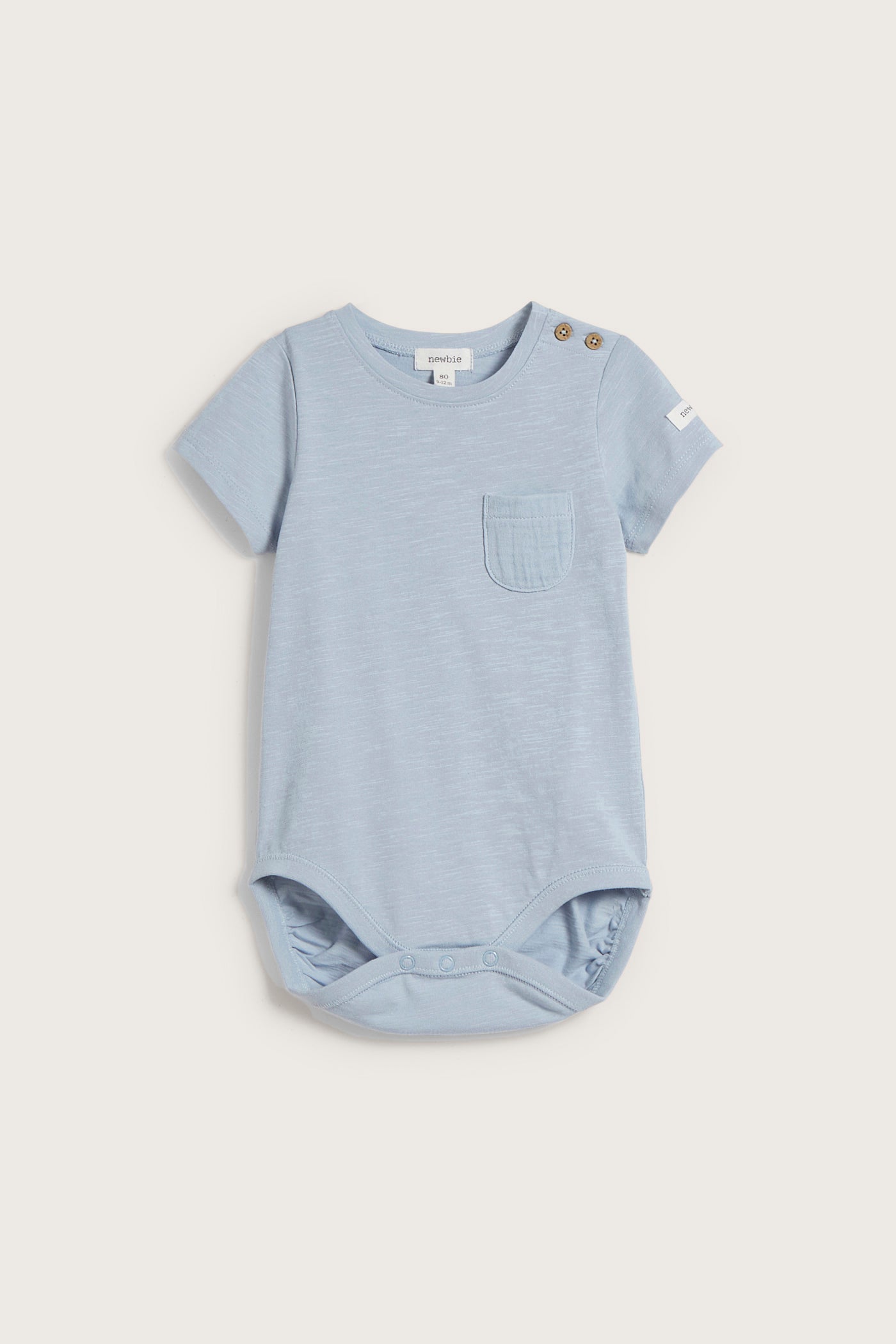 Baby blue slub jersey bodysuit