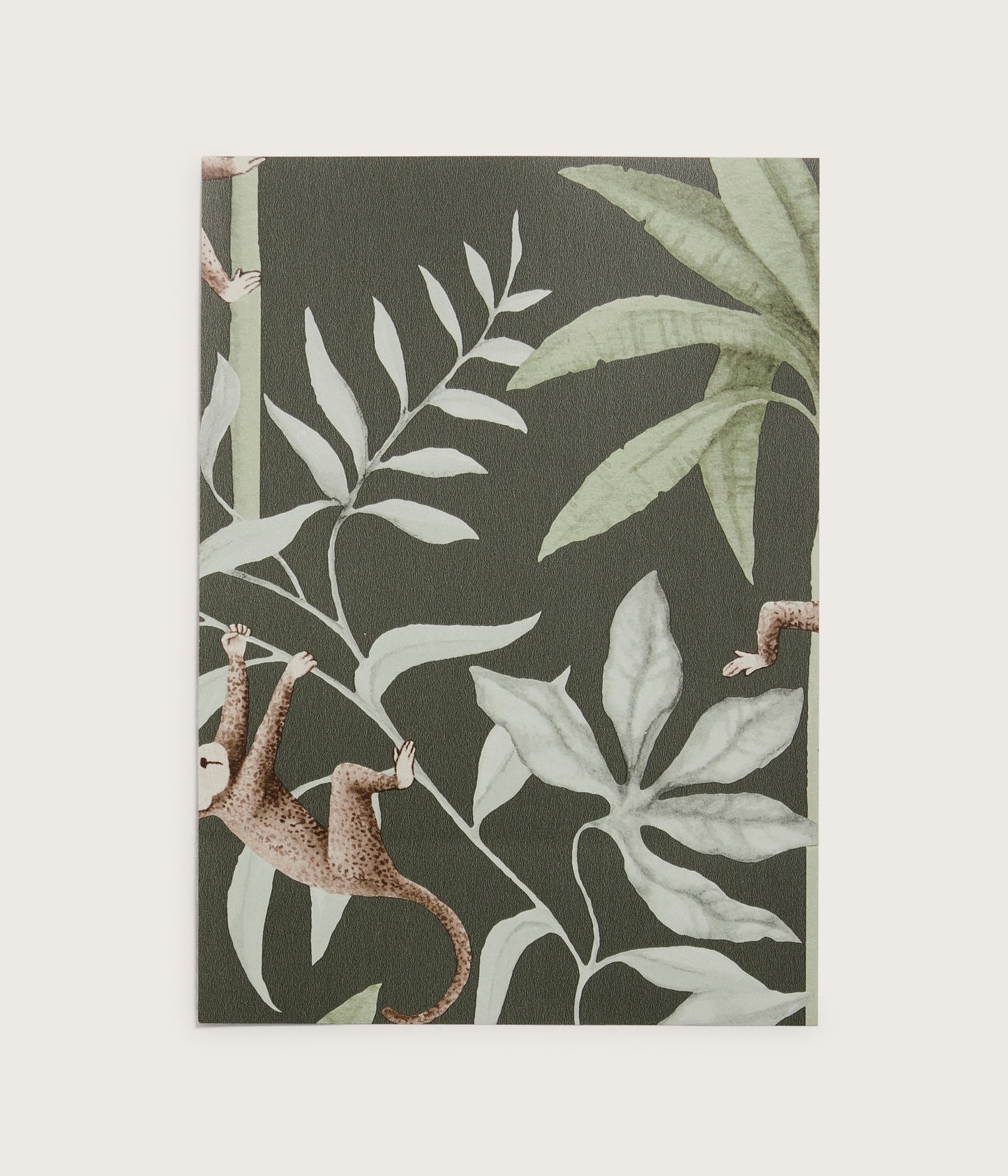 Jungle Friends green monkey wallpaper sample