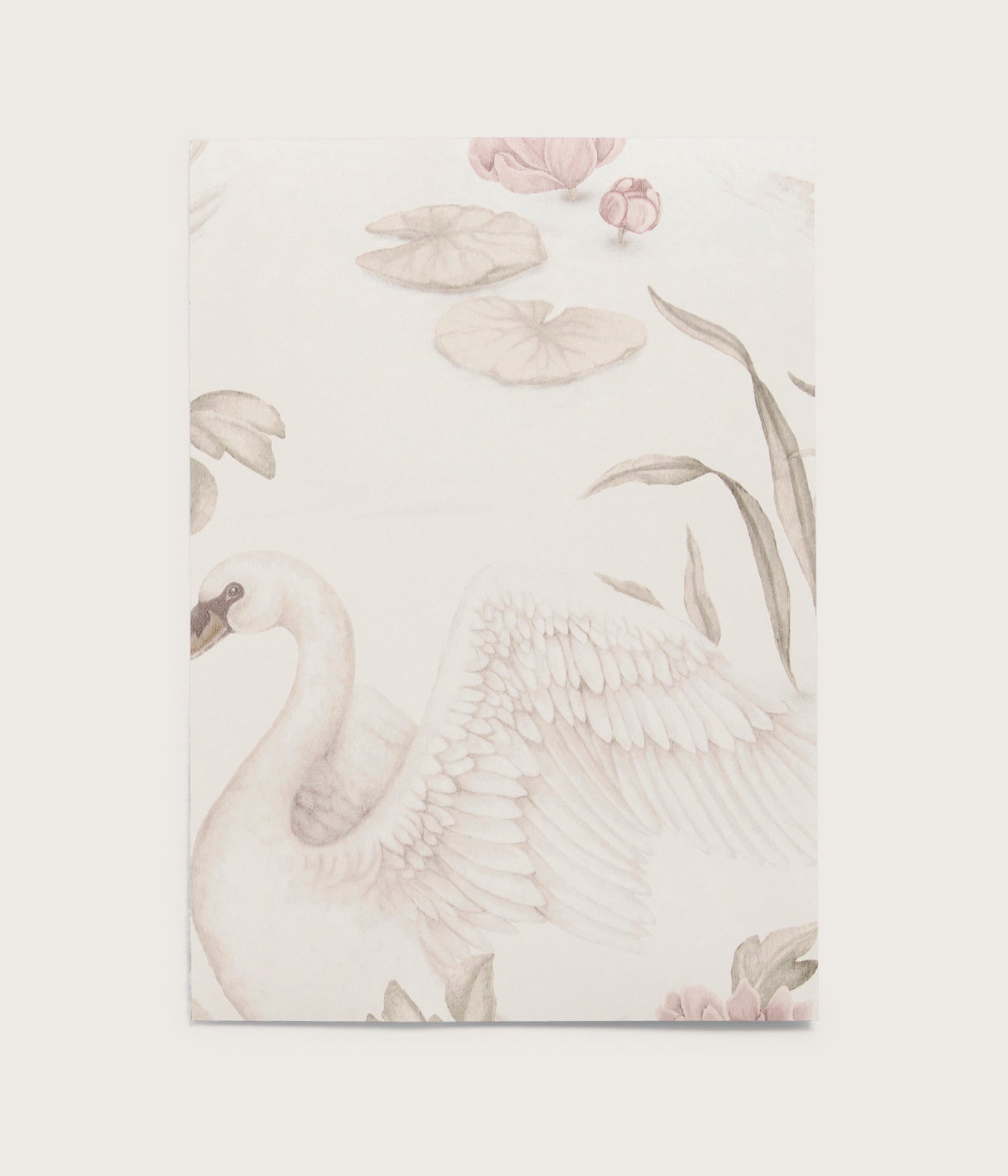 Lily swan beige wallpaper sample