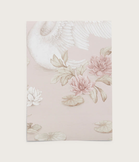 Lily swan pink wallpaper sample