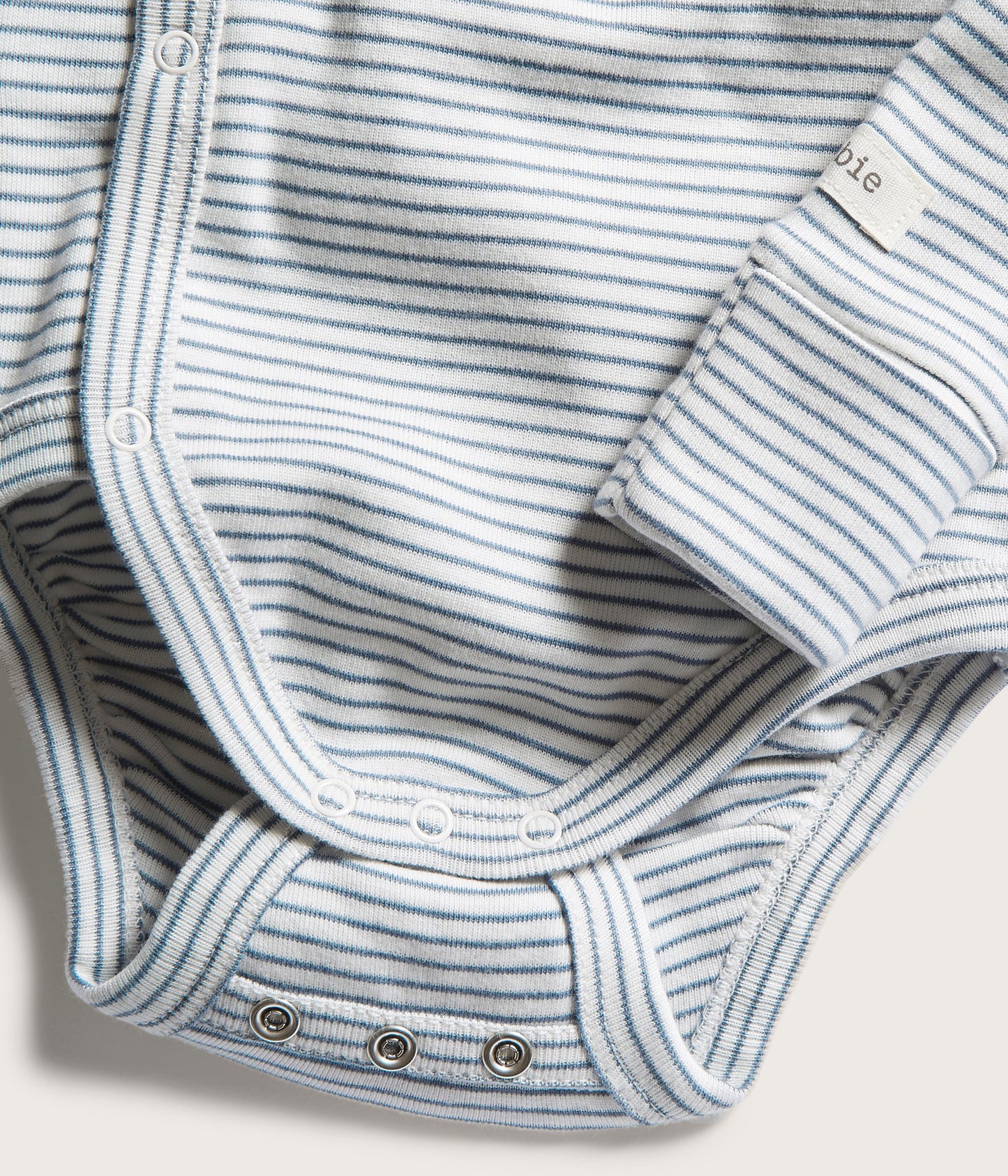 Baby blue striped wrap bodysuit