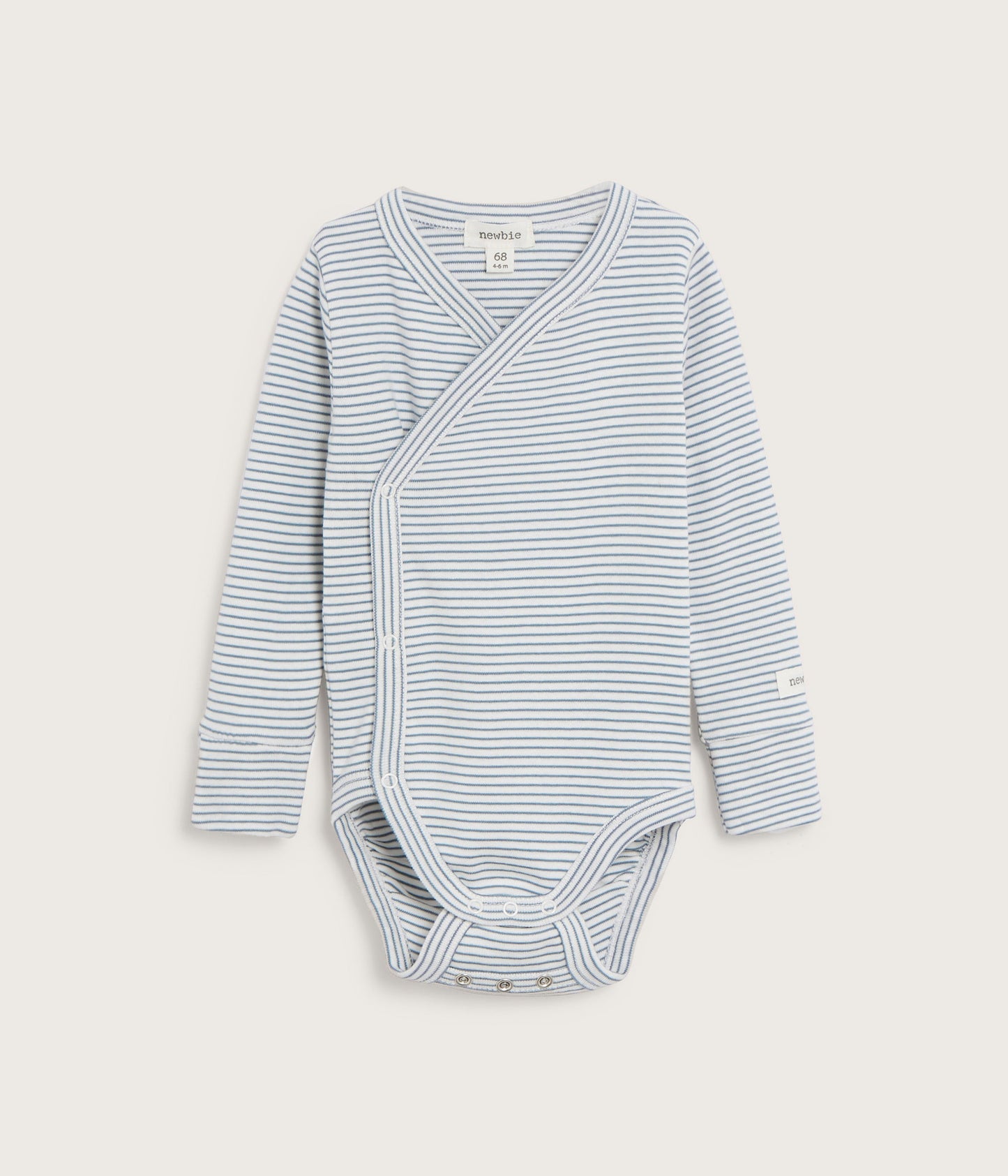 Baby blue striped wrap bodysuit